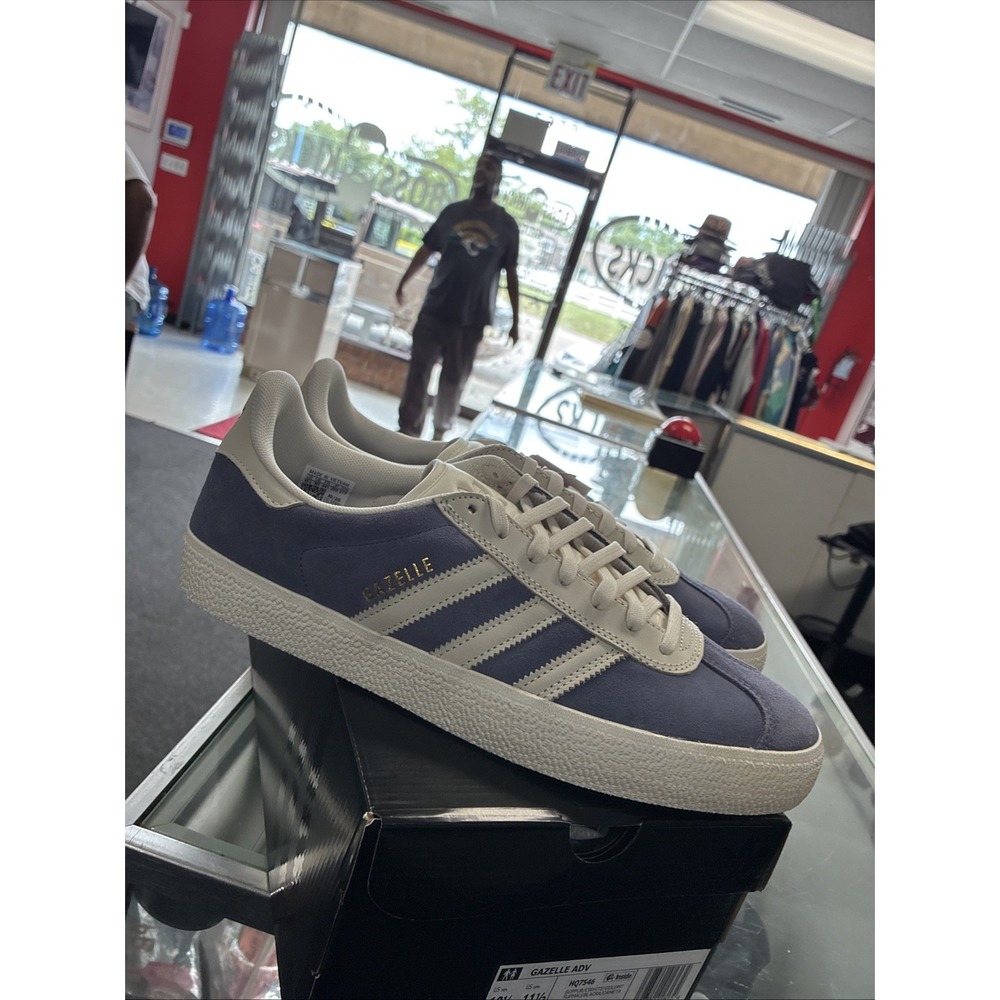 Adidas Gazelle ADV Mens Trainers Purple White HQ7546 Sz 10.5 DS